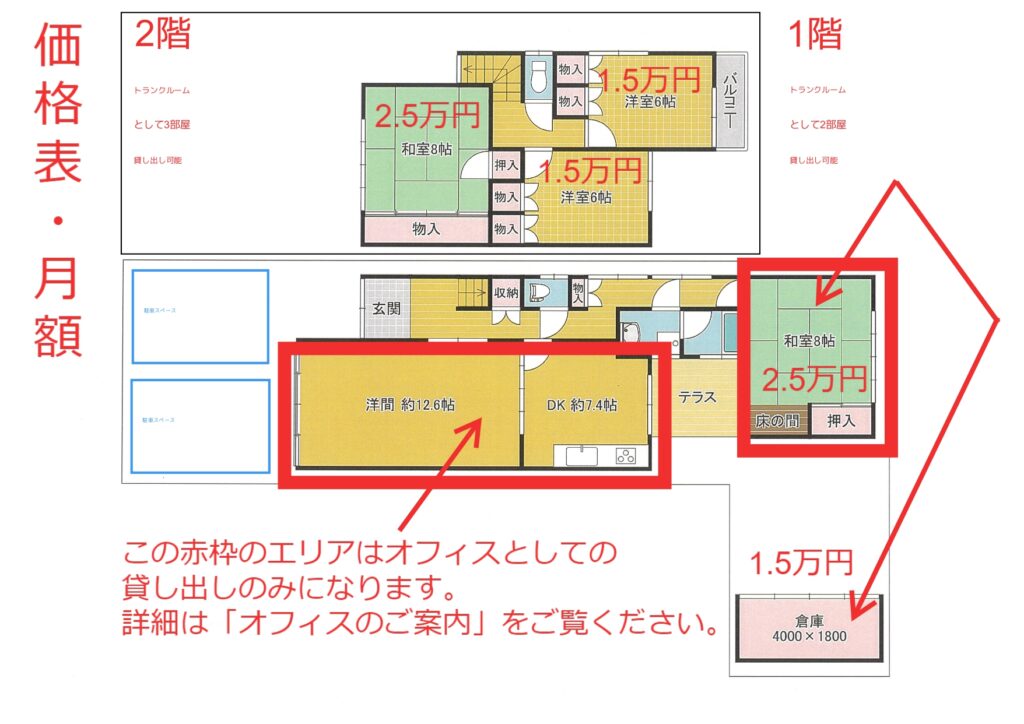 京都市-北区-トランクルーム-2号店価格